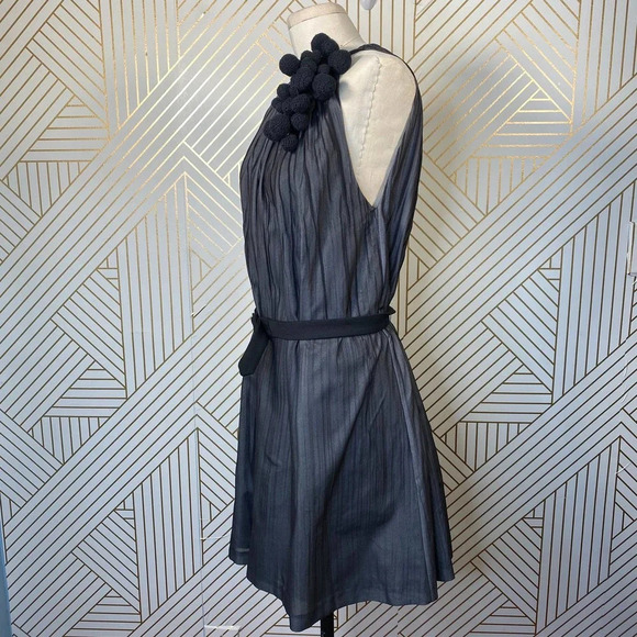 Anthropologie Girls from Savoy Shares Branchflower Silk Dress Gray Black Size 6 - Picture 6 of 12